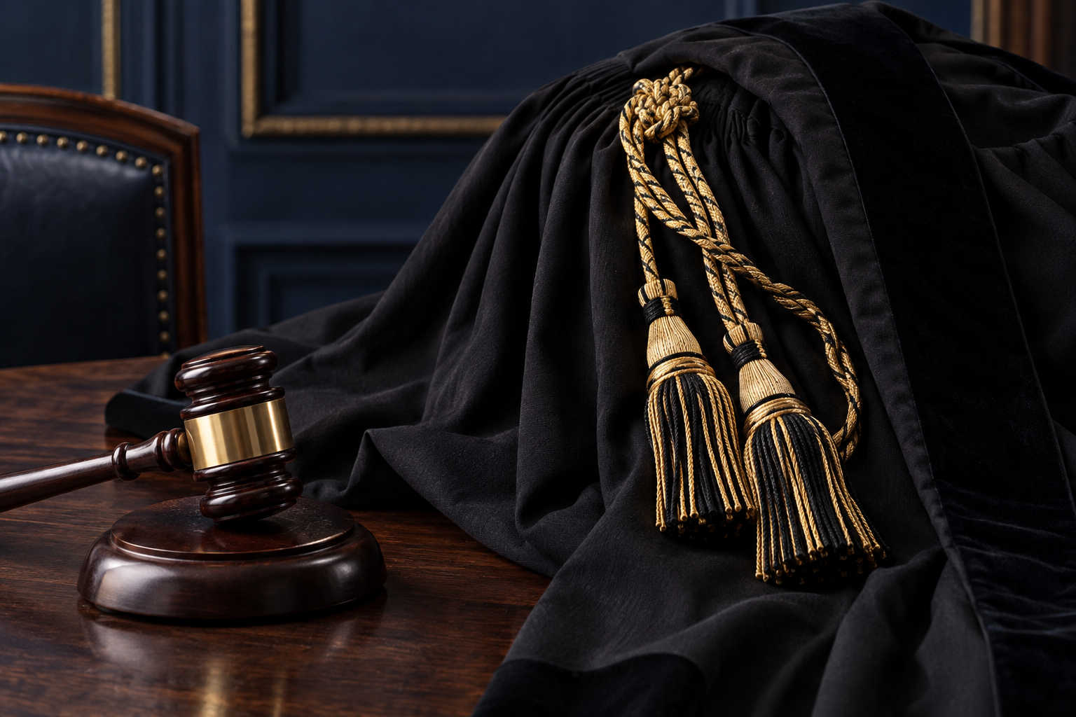 Toga con cordoni e martelletto